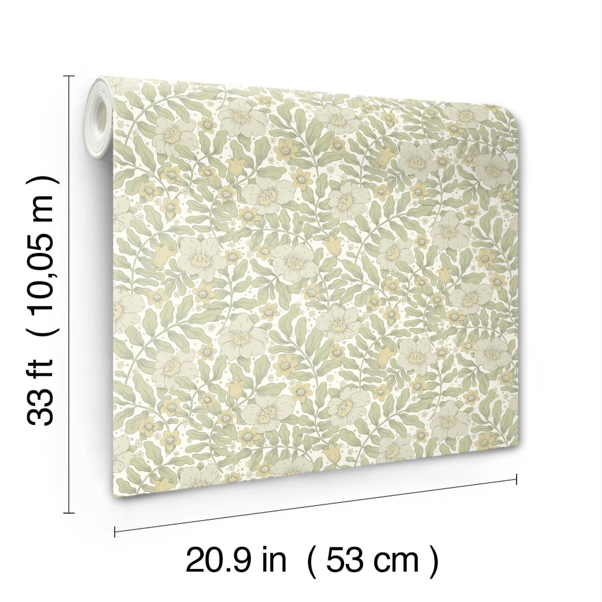 A-Street Prints Maggan Sage Floral Trail Wallpaper