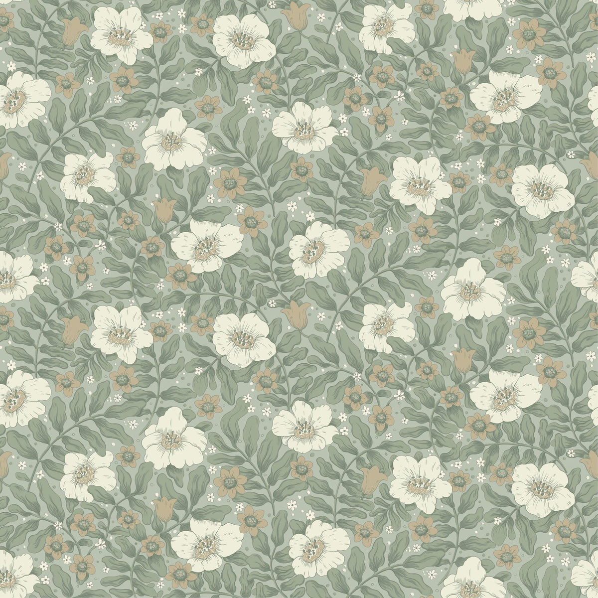 A-Street Prints Maggan Sea Green Floral Trail Wallpaper