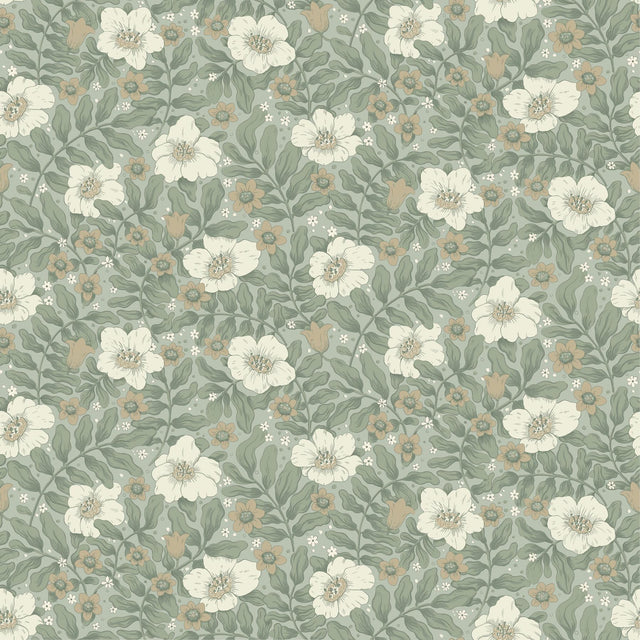 A-Street Prints Maggan Sea Green Floral Trail Wallpaper
