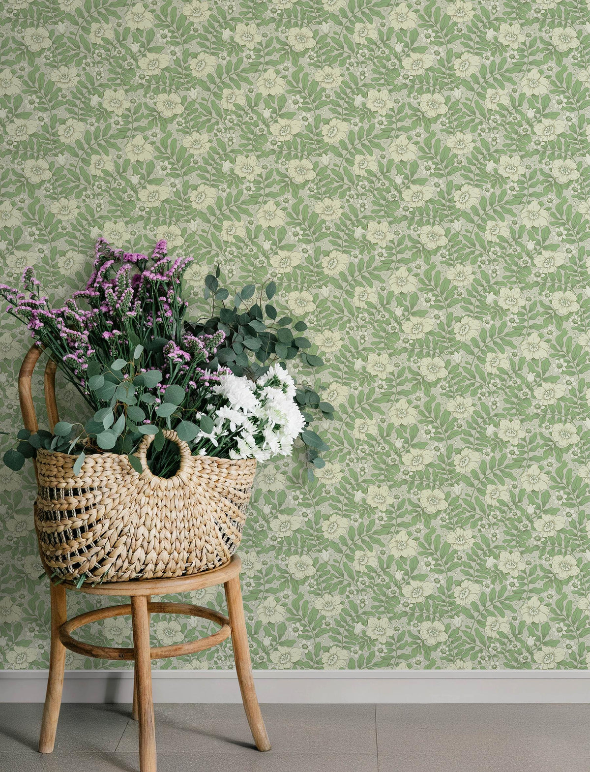 A-Street Prints Maggan Jade Floral Trail Wallpaper