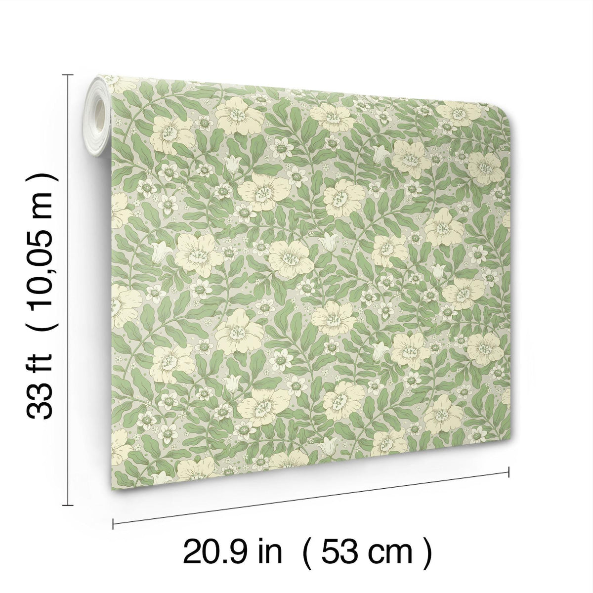 A-Street Prints Maggan Jade Floral Trail Wallpaper