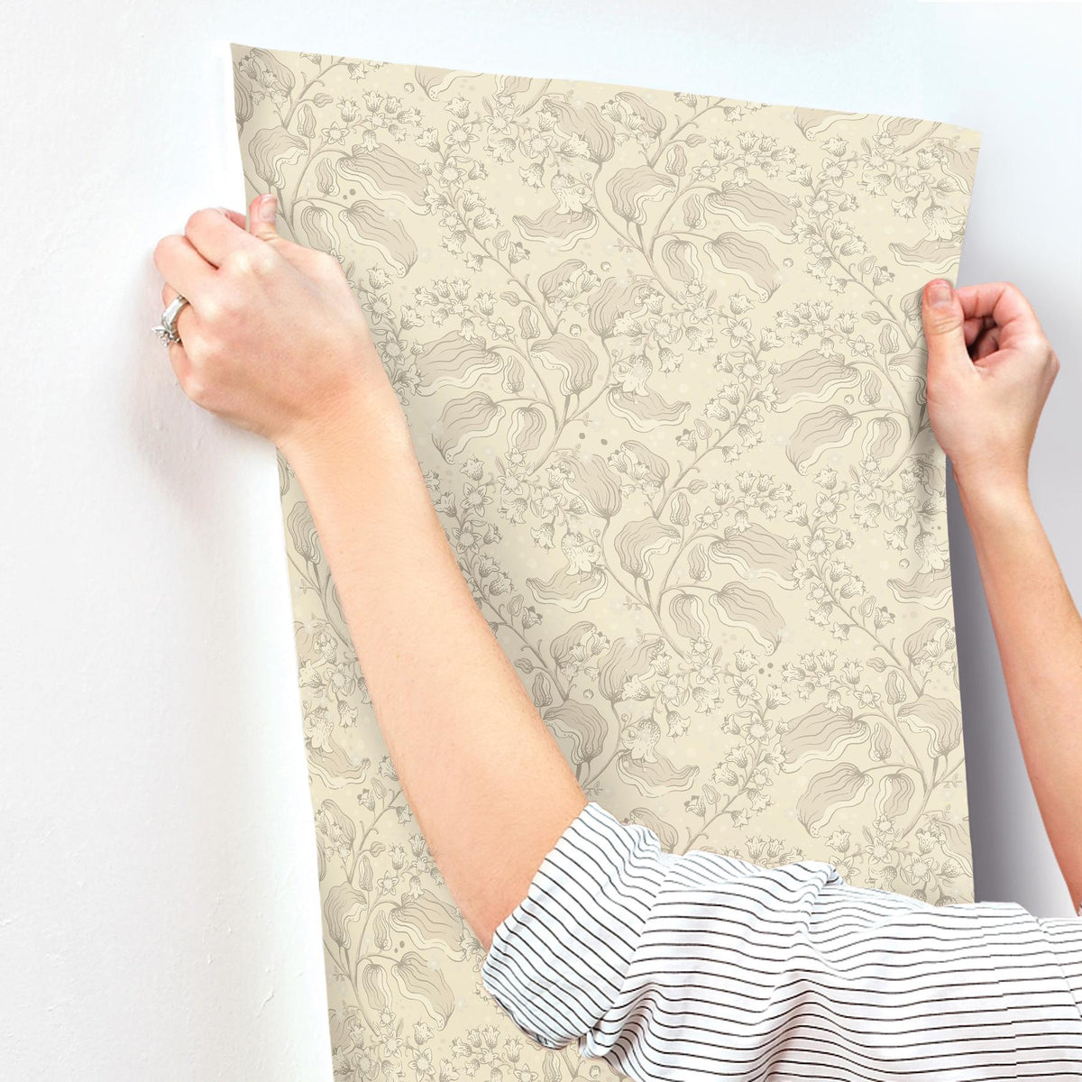 A-Street Prints Syren Khaki Dainty Floral Wallpaper