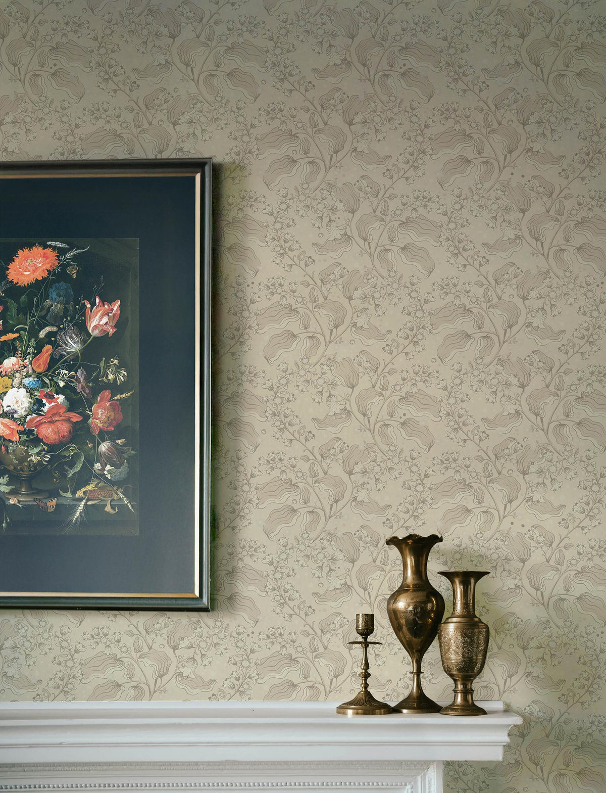 A-Street Prints Syren Khaki Dainty Floral Wallpaper