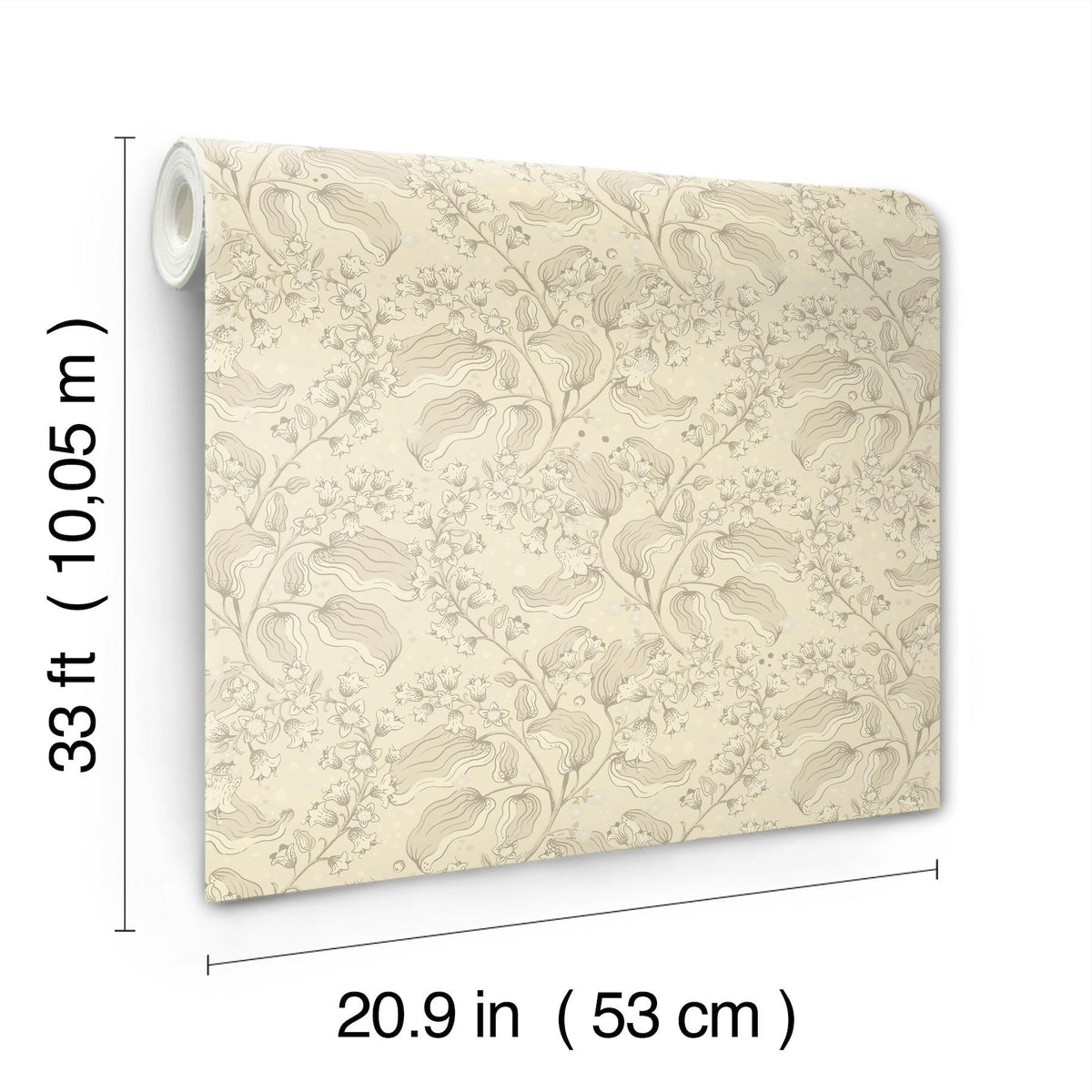 A-Street Prints Syren Khaki Dainty Floral Wallpaper