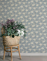 A-Street Prints Maggan Blue Floral Trail Wallpaper