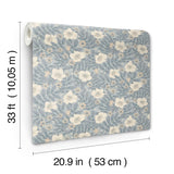 A-Street Prints Maggan Blue Floral Trail Wallpaper