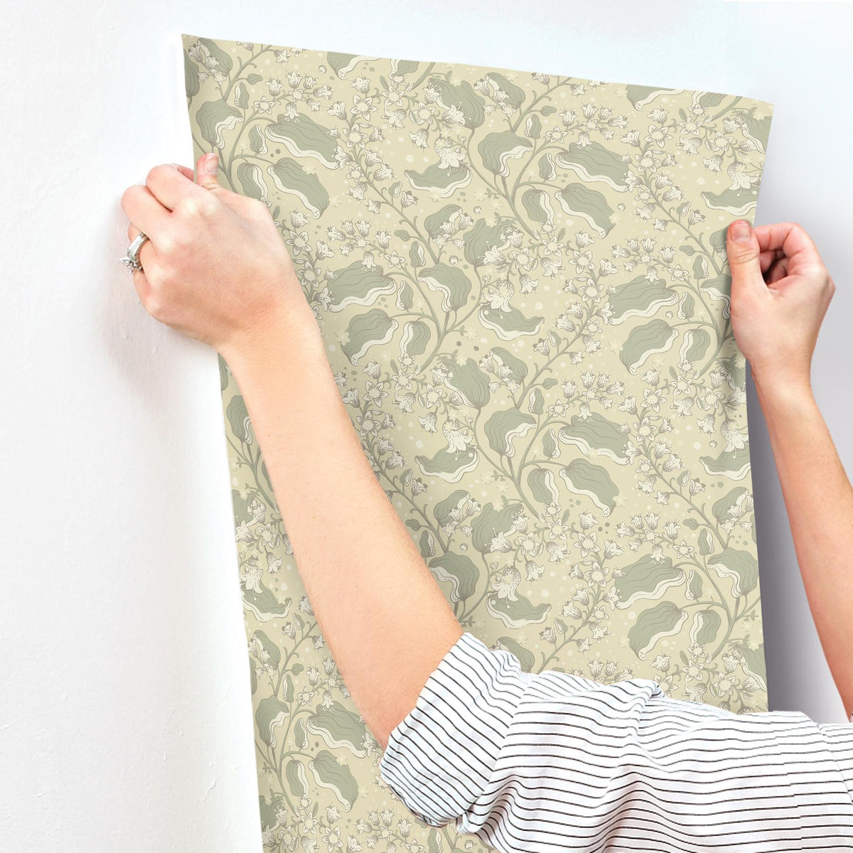 A-Street Prints Syren Light Green Dainty Floral Wallpaper