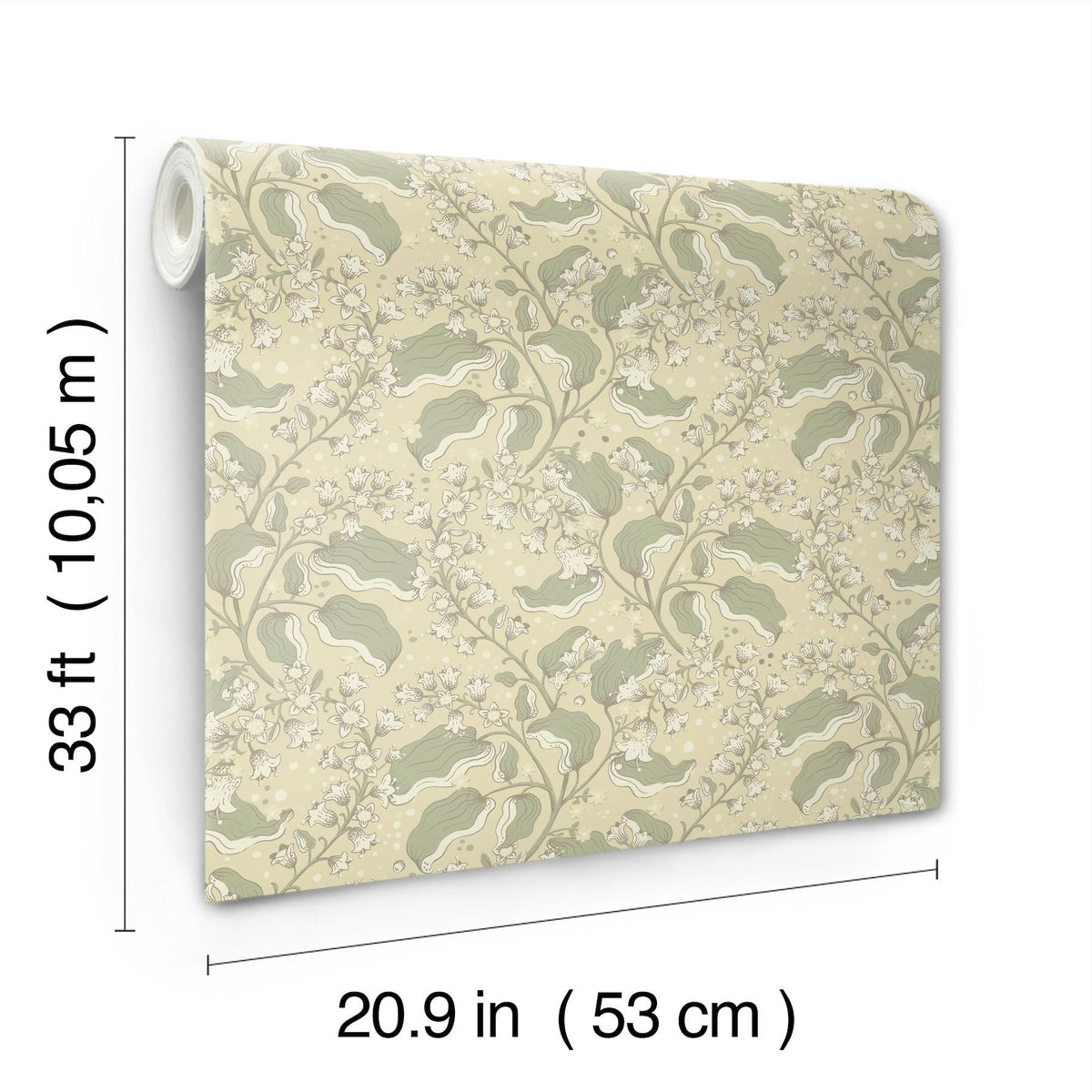A-Street Prints Syren Light Green Dainty Floral Wallpaper