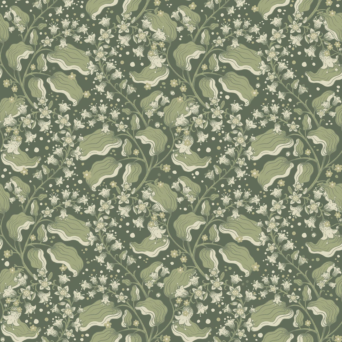 A-Street Prints Syren Evergreen Dainty Floral Wallpaper