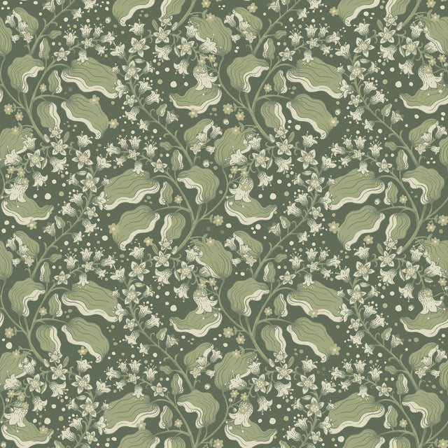 A-Street Prints Syren Evergreen Dainty Floral Wallpaper