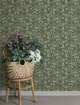 A-Street Prints Syren Evergreen Dainty Floral Wallpaper
