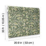 A-Street Prints Syren Evergreen Dainty Floral Wallpaper