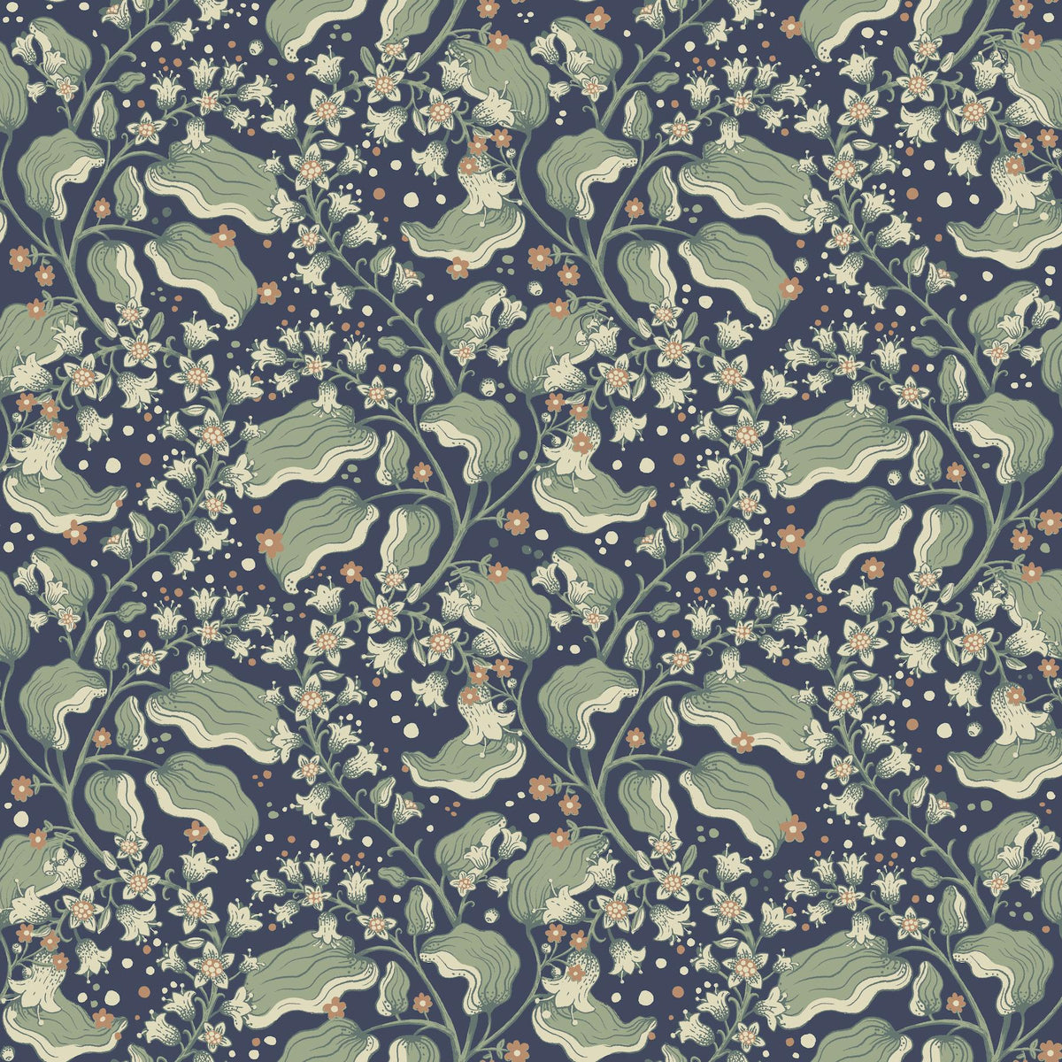 A-Street Prints Syren Navy Dainty Floral Wallpaper