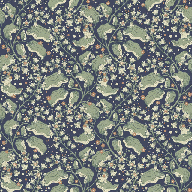 A-Street Prints Syren Navy Dainty Floral Wallpaper