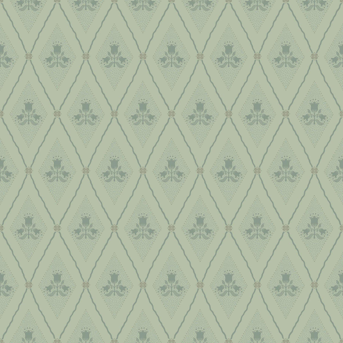A-Street Prints Alma Mint Diamond Floral Wallpaper