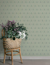 A-Street Prints Alma Mint Diamond Floral Wallpaper