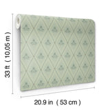 A-Street Prints Alma Mint Diamond Floral Wallpaper