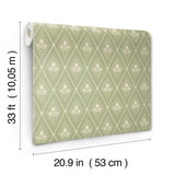 A-Street Prints Alma Moss Diamond Floral Wallpaper