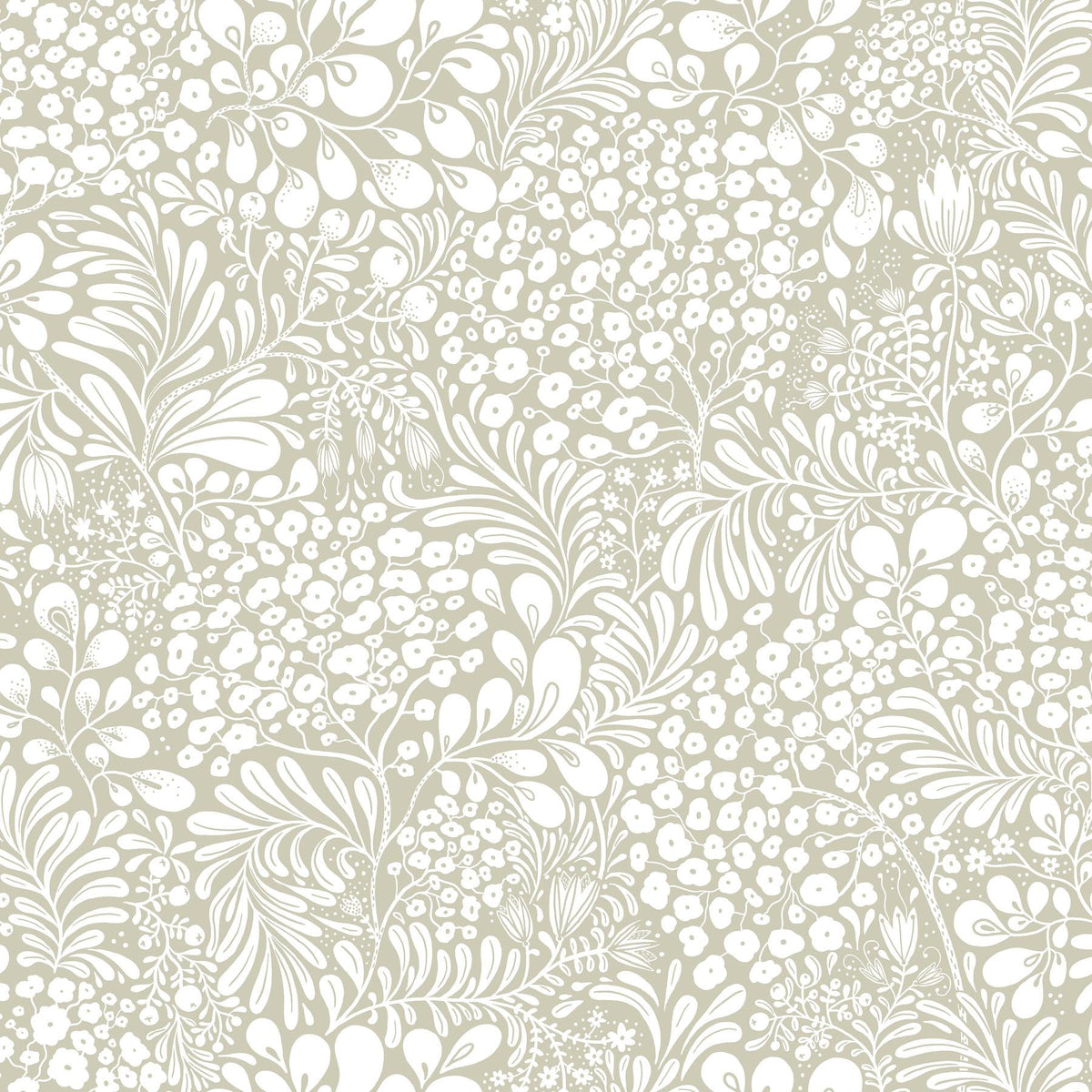 A-Street Prints Siv Dark Grey Botanical Wallpaper