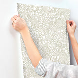 A-Street Prints Siv Dark Grey Botanical Wallpaper