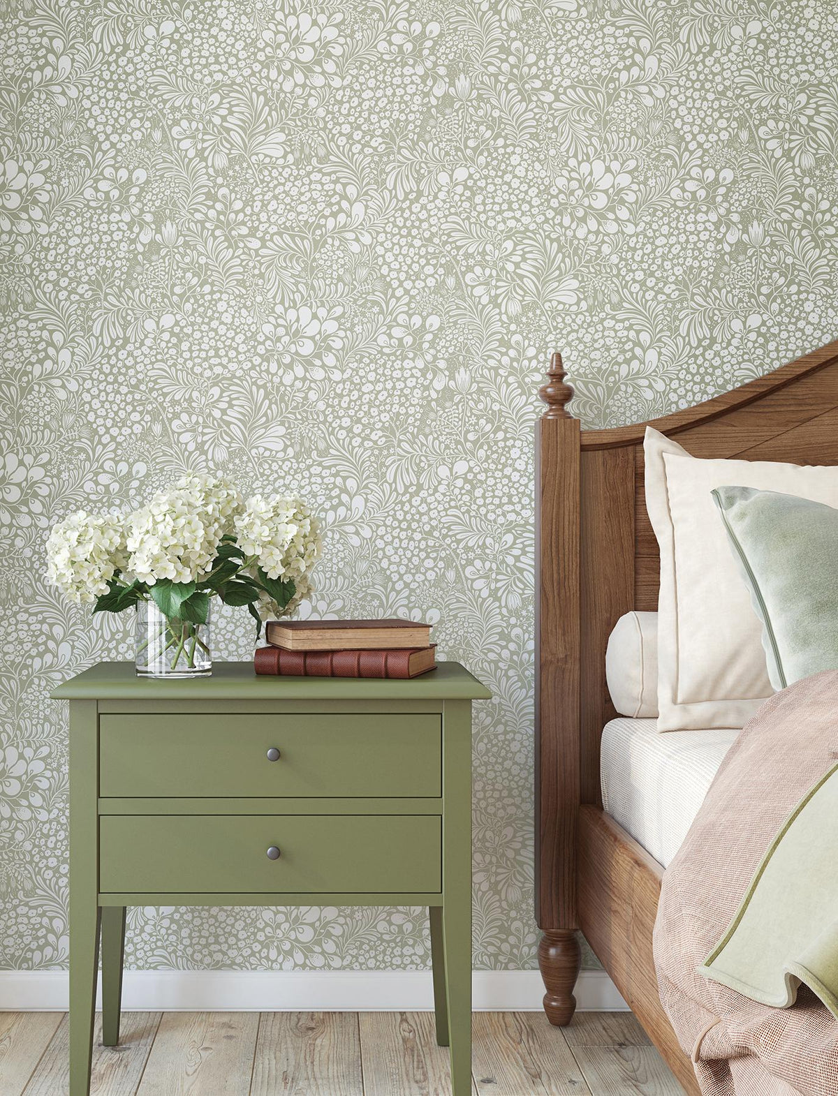 A-Street Prints Siv Dark Grey Botanical Wallpaper