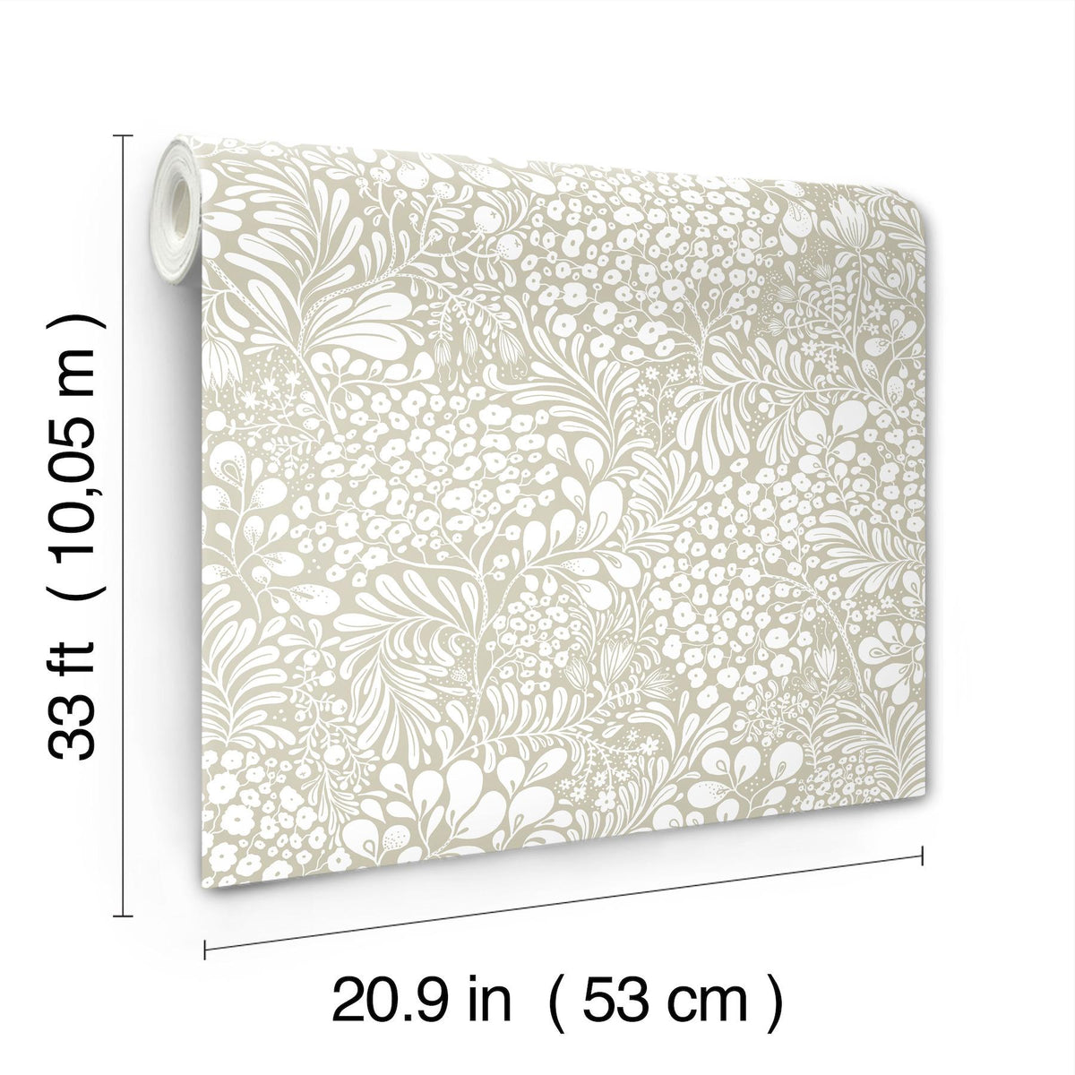 A-Street Prints Siv Dark Grey Botanical Wallpaper