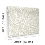 A-Street Prints Siv Dark Grey Botanical Wallpaper