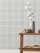 A-Street Prints Emma Dove Plaid Wallpaper