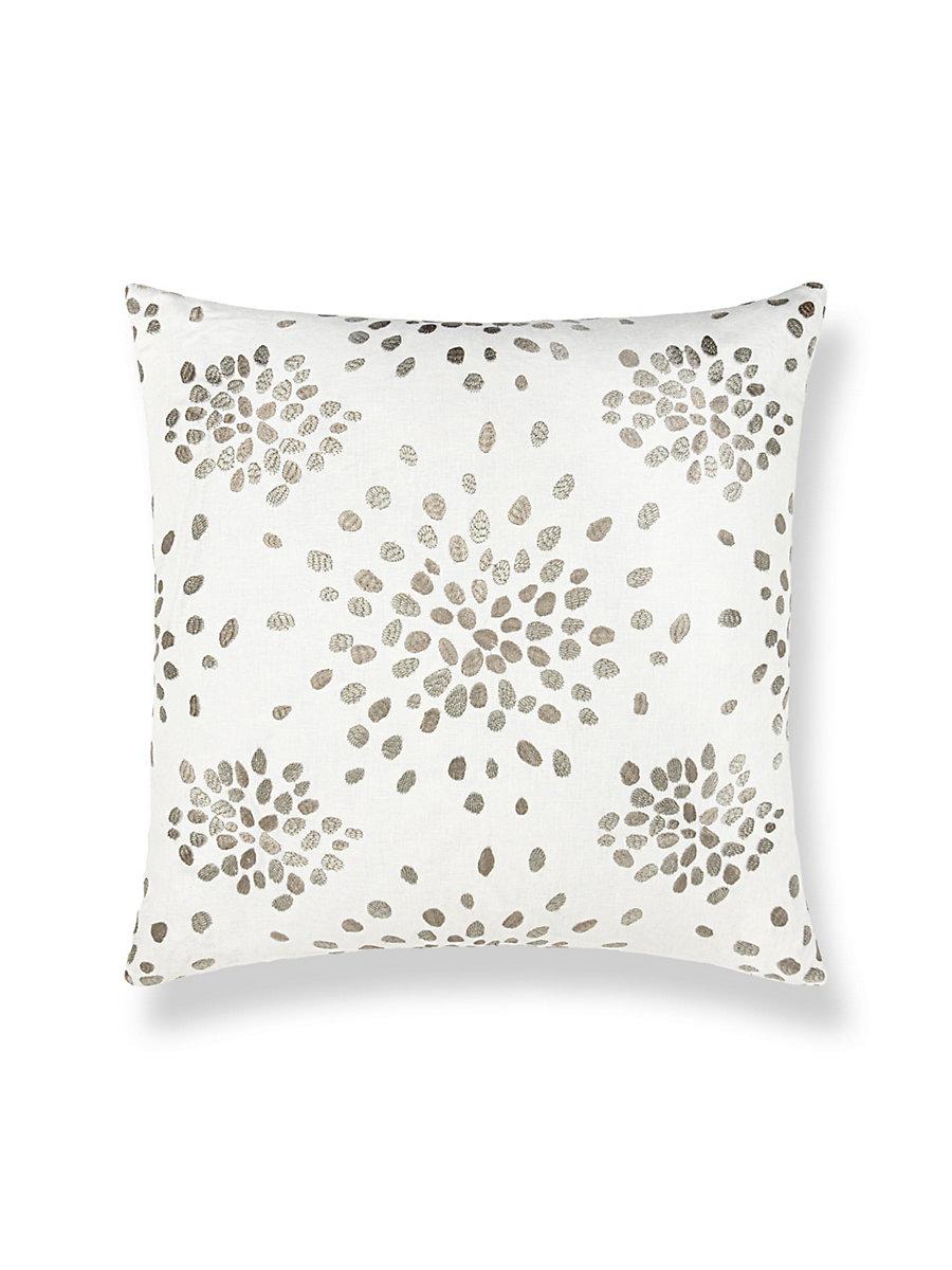 Scalamandre Firefly Embroidered 22 X 22 - Silver Decorative Pillow