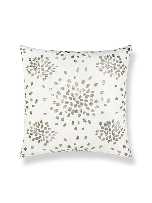 Scalamandre Firefly Embroidered 22 X 22 - Silver Decorative Pillow
