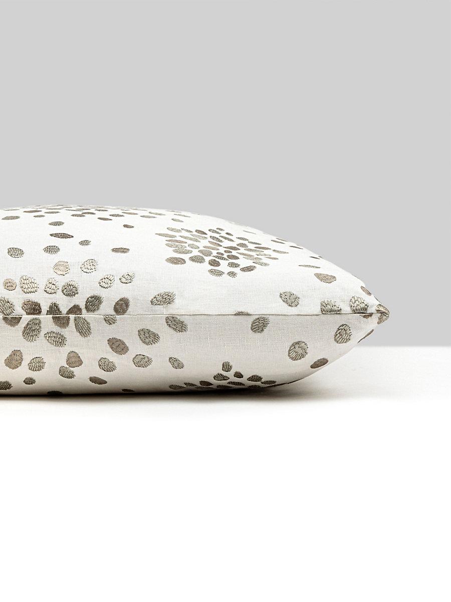 Scalamandre Firefly Embroidered 22 X 22 - Silver Decorative Pillow