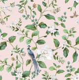 Seabrook Chinoiserie Bird Vine Blush Wallpaper