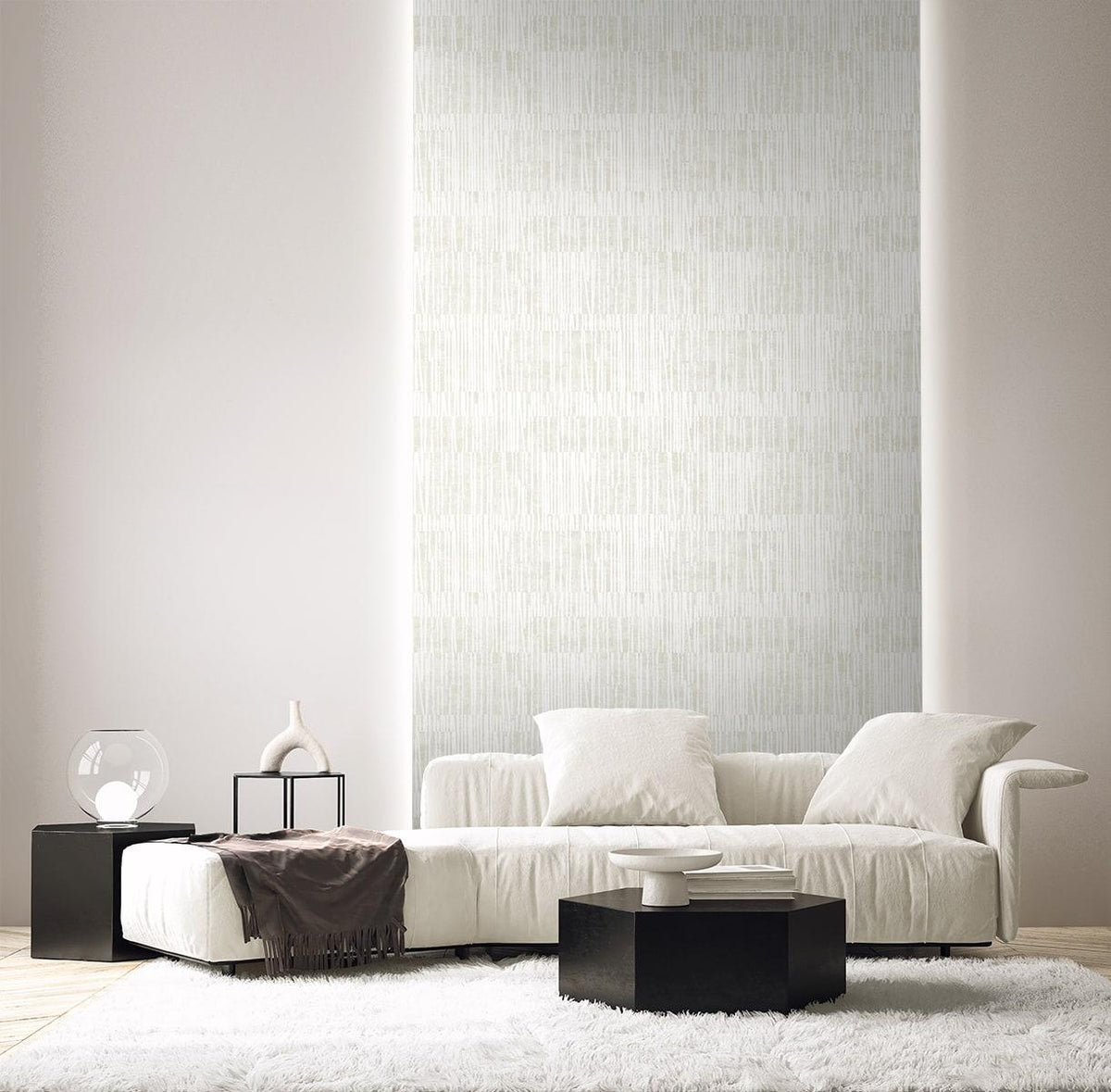 Seabrook Serapha Lines Plaster Wallpaper