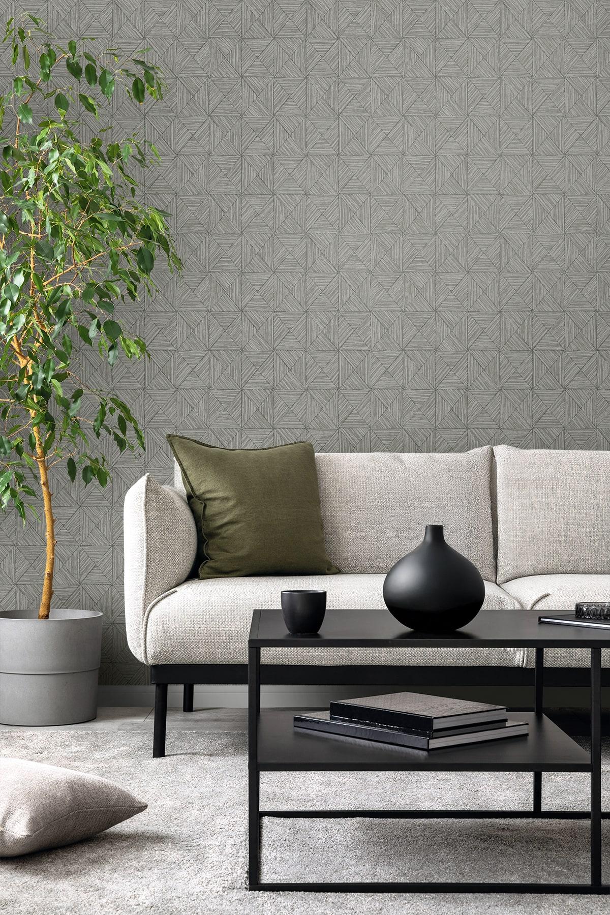 Seabrook Lunoria Cement Wallpaper