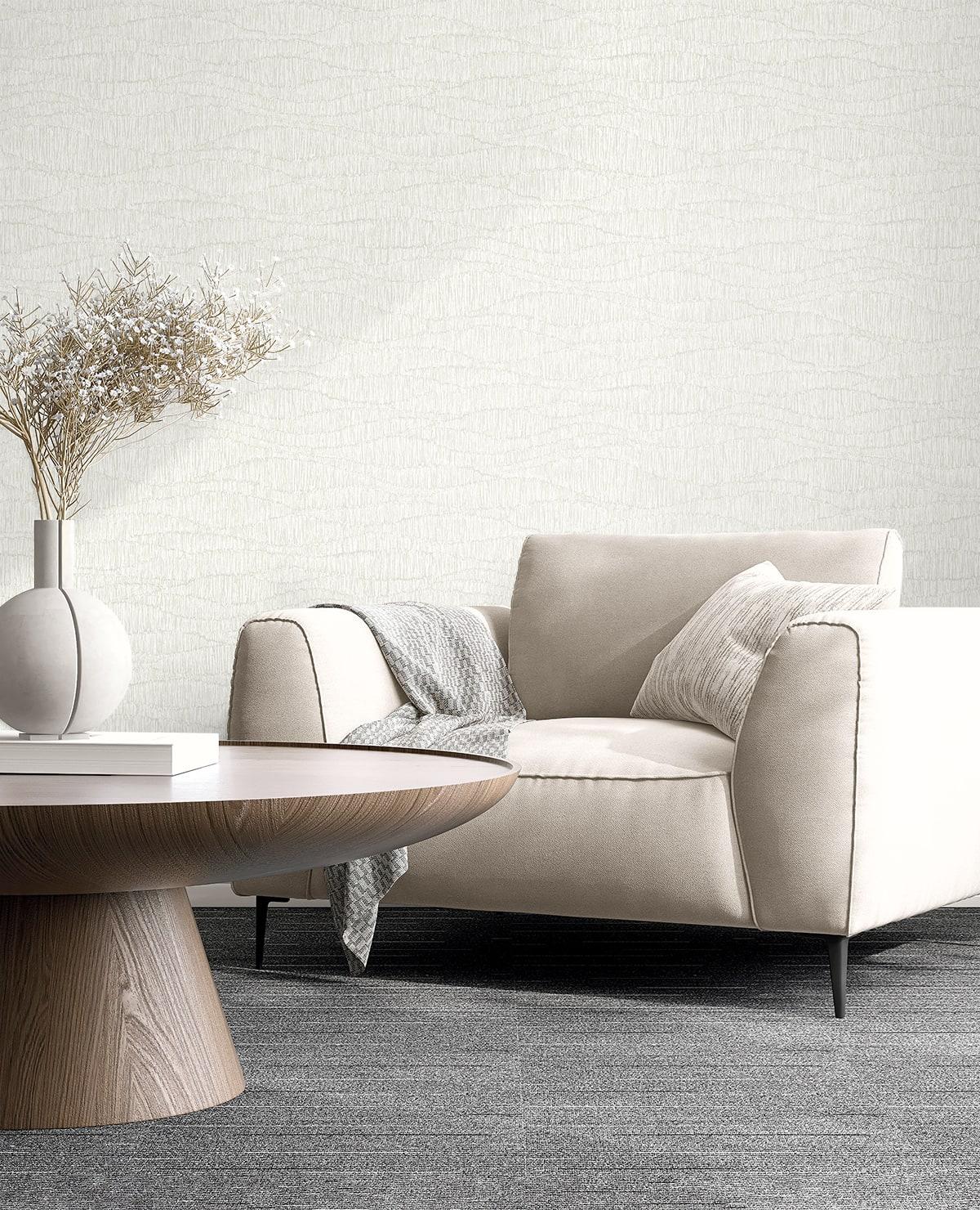 Seabrook Tatiana Waves Chalk Wallpaper