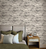 Seabrook Clouds Beige & Black Wallpaper