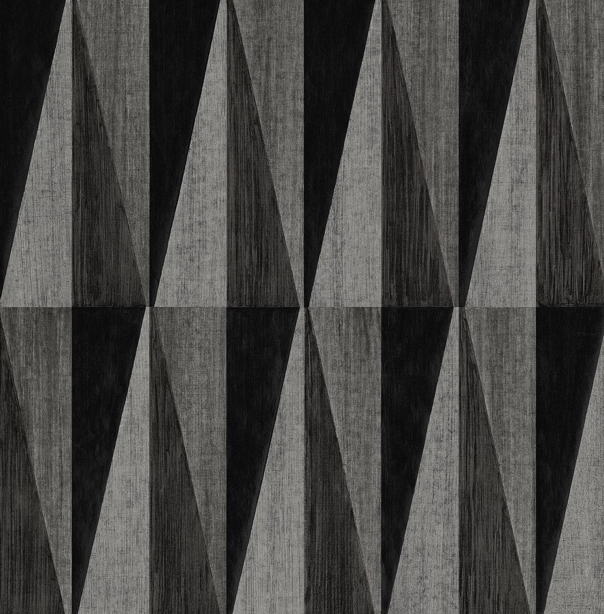 Seabrook Pieced Diamonds Charcoal Wallpaper