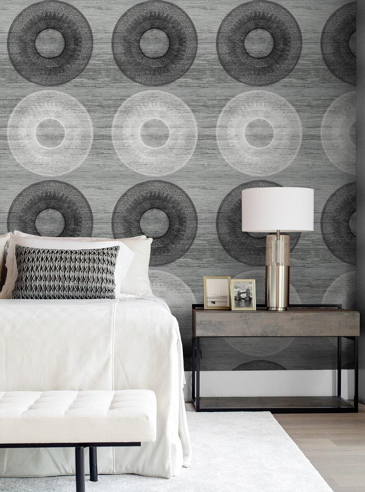 Seabrook Large Circle Monochrome Wallpaper