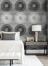 Seabrook Large Circle Monochrome Wallpaper