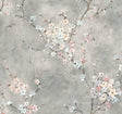 Seabrook Floral Blossom Grey Wallpaper