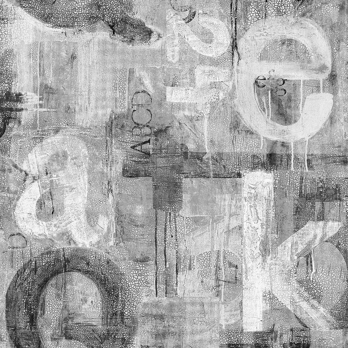 Seabrook Graphic Letters Ash Wallpaper