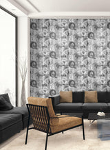 Seabrook Graphic Letters Ash Wallpaper