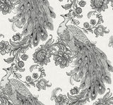 Seabrook Peacock Ivory & Ebony Wallpaper