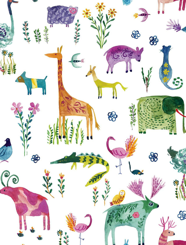 Seabrook Animals Off-White Wallpaper