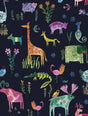 Seabrook Animals Dark Blue Wallpaper