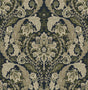Seabrook Thornton Vintage Damask Deep Sea Wallpaper