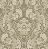 Seabrook Thornton Vintage Damask Latte Wallpaper