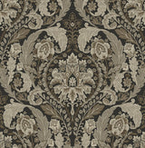 Seabrook Thornton Vintage Damask Cliffside Wallpaper
