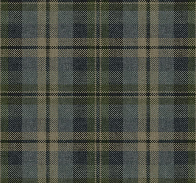 Seabrook Thornbury Tailored Plaid Deep Sea Wallpaper