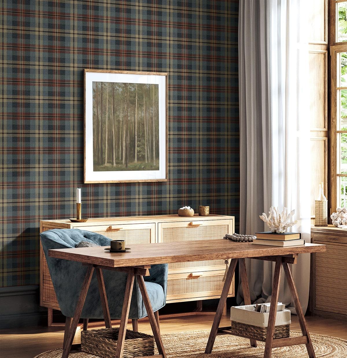 Seabrook Thornbury Tailored Plaid Americana Wallpaper